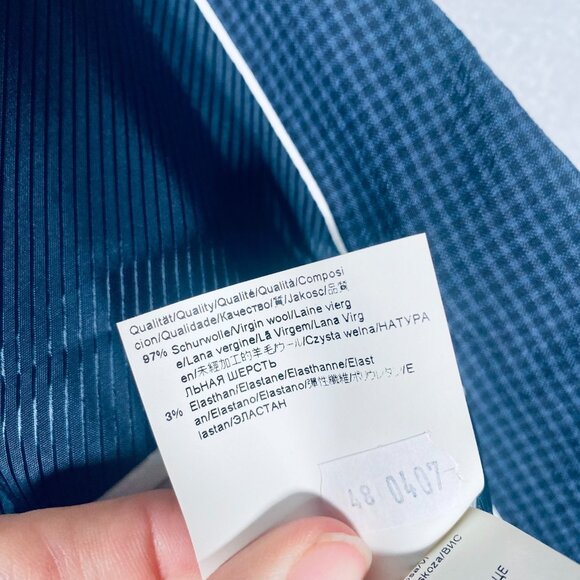 Hugo Boss Blazer Mens 38R Blue Wool Blend Gingham Plaid Sport Coat Jacket - Picture 9 of 15